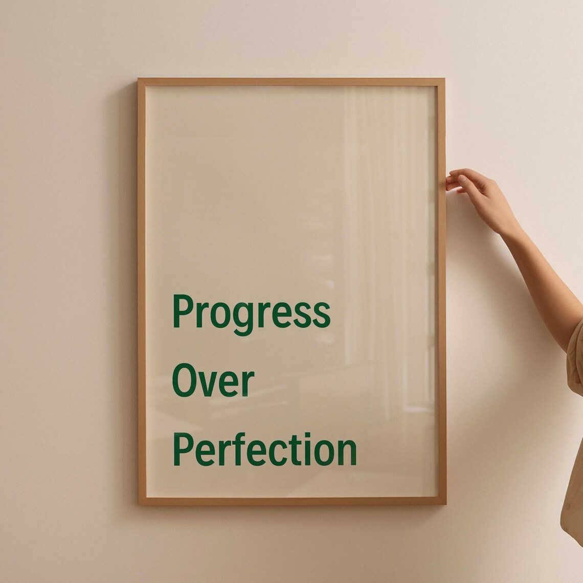 Progress Over Perfection Green Motivational Quote Wall Decor Poster - Image 5