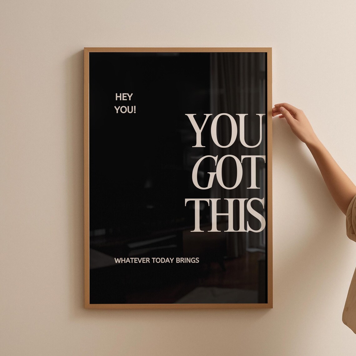 You Got This Bold Cream Serif Text On Black Motivational Quote Poster
