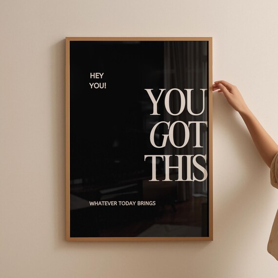 You Got This Bold Cream Serif Text On Black Motivational Quote Poster