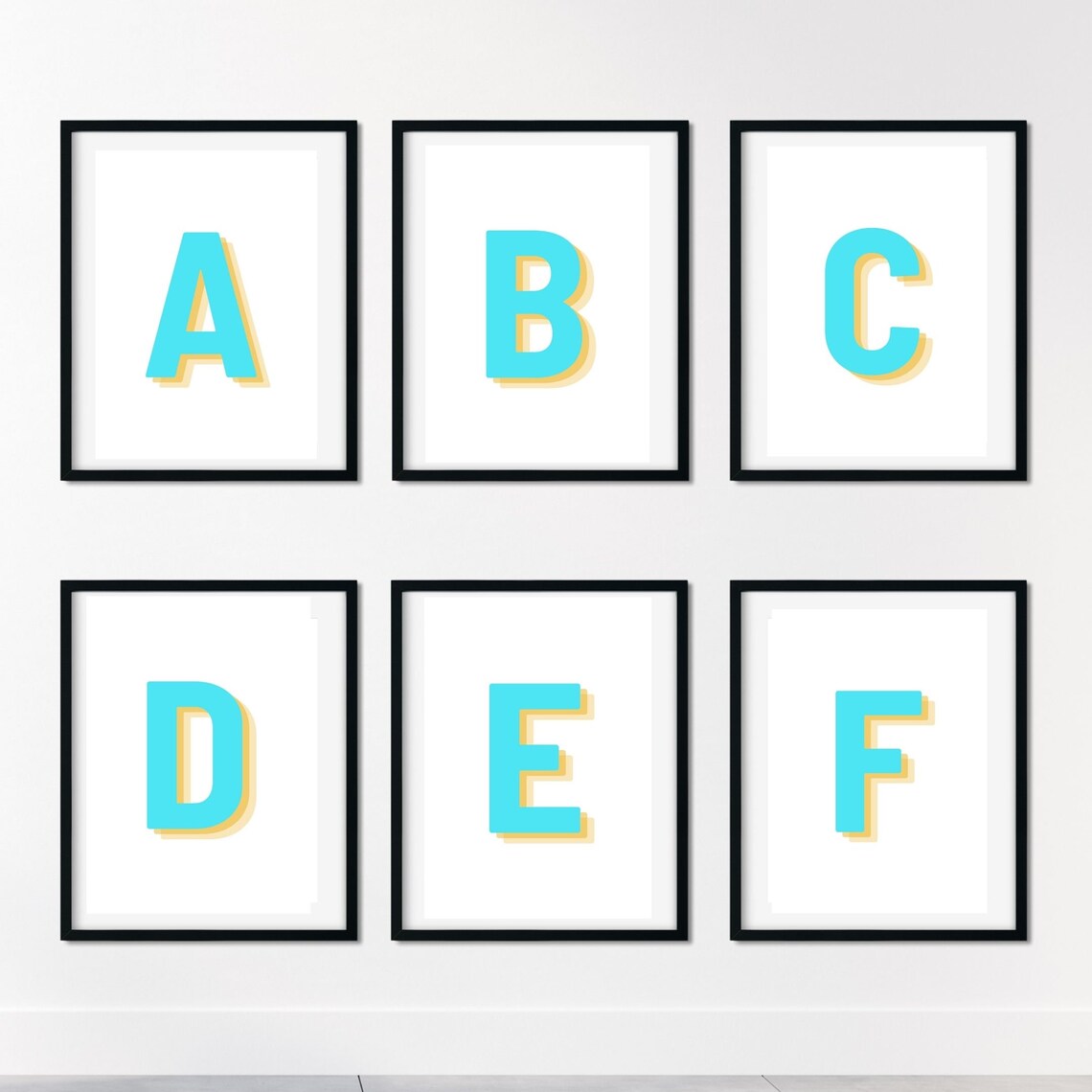 Retro 3D A Letter Monogram Alphabet Print - Image 5