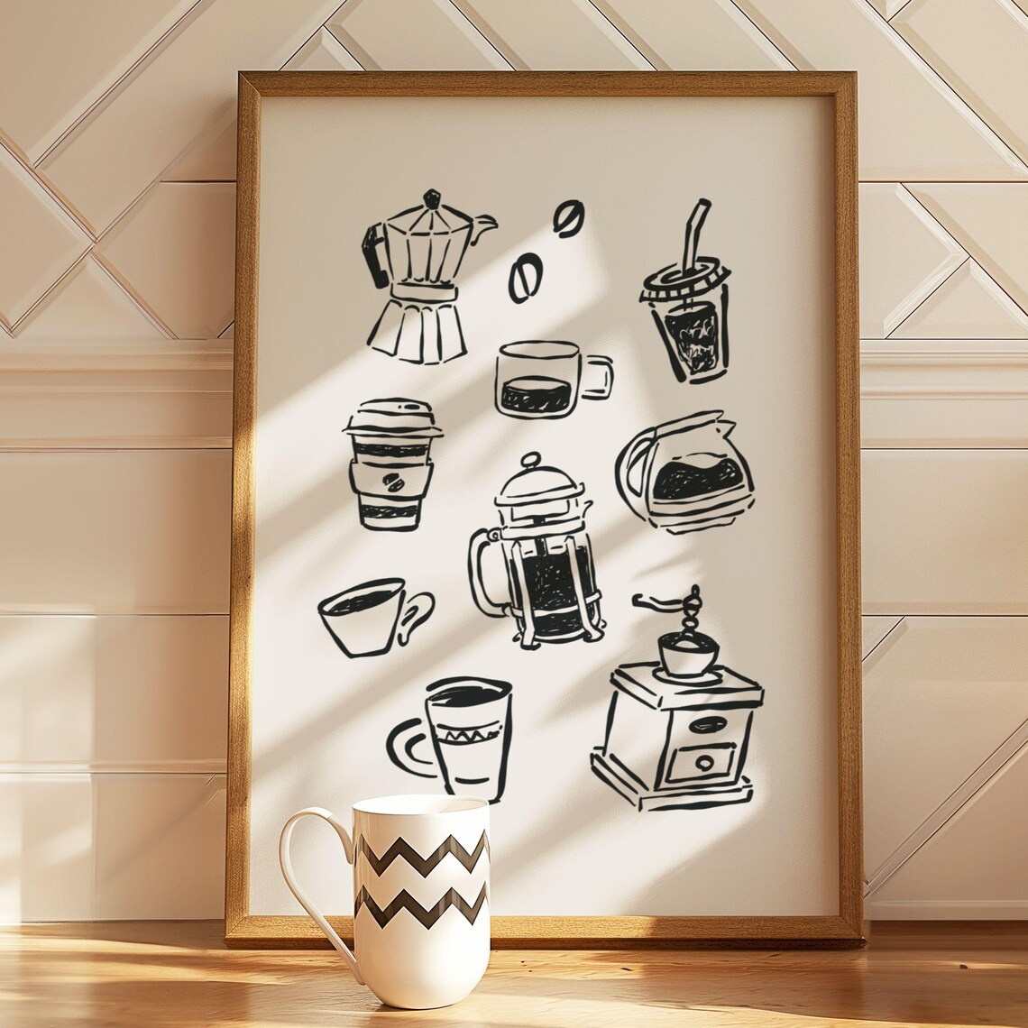 Espresso Coffee Bar Funny Kitchen Station Art
