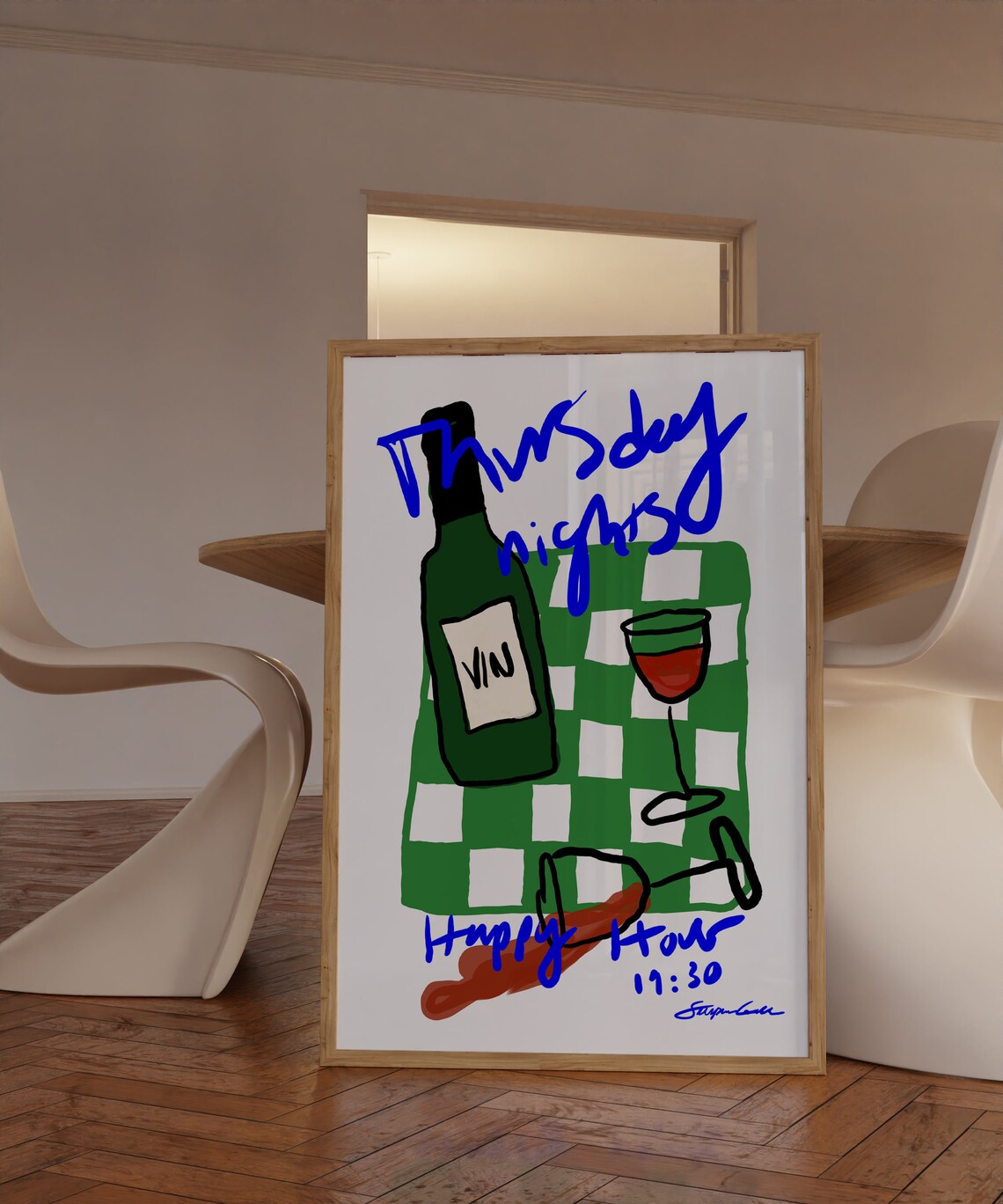 Thirsty Thursday Vintage Food Wine Art Print