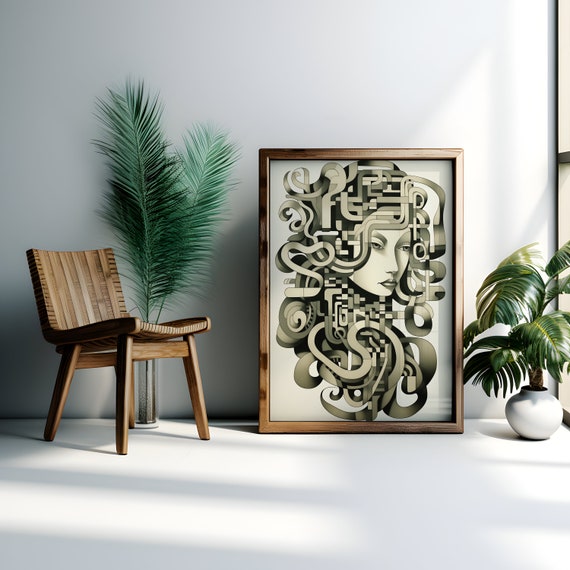 Woman Minimalist Woman Minimalist Woman Wall Art Print Poster Print Woman Artwork