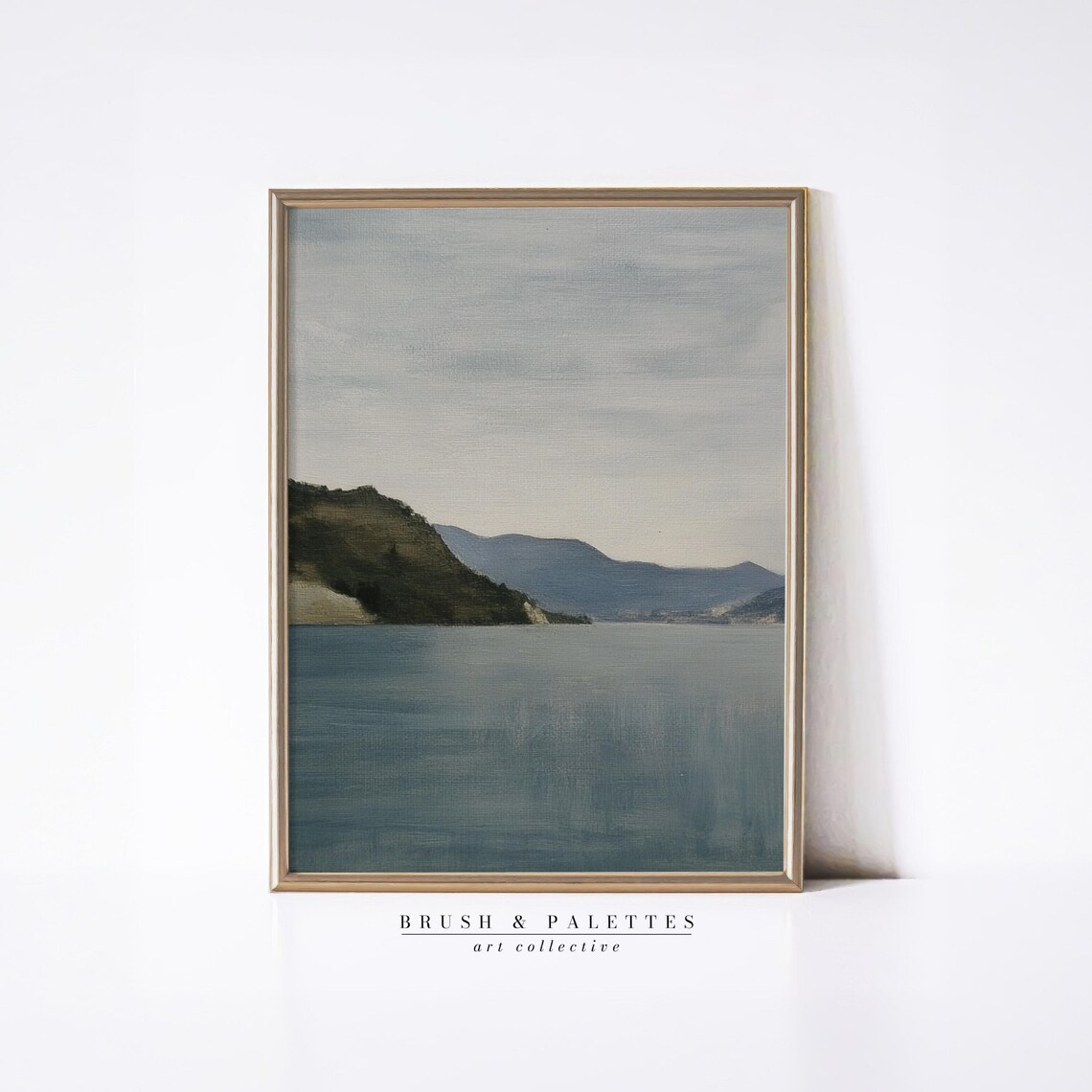 Italian Island Moody Seascape Coastal Rocky Shore Painting Poster