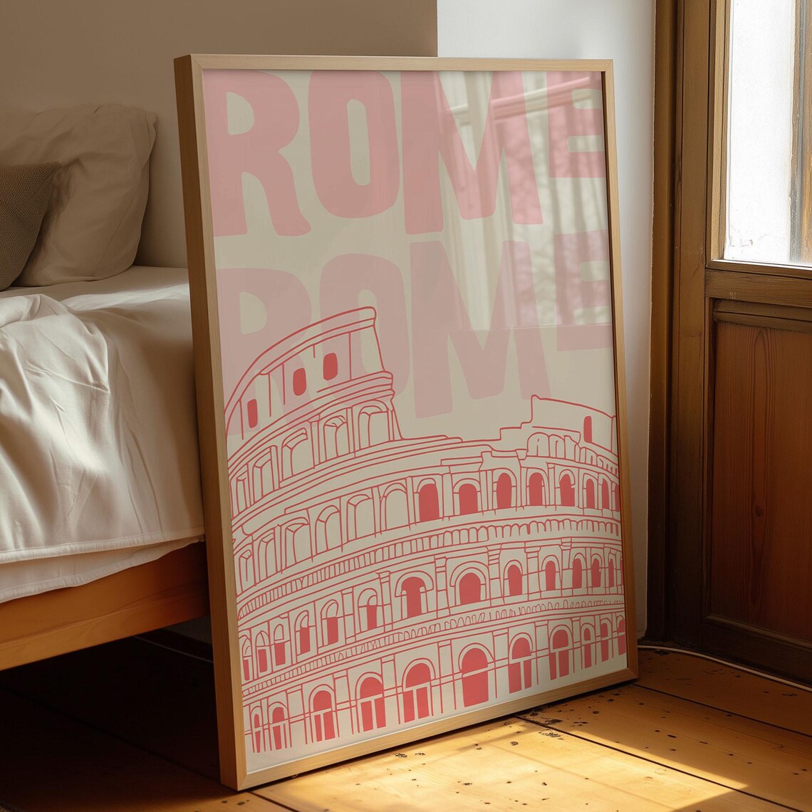 Rome Colosseum Illustration, Travel Wall Art Print