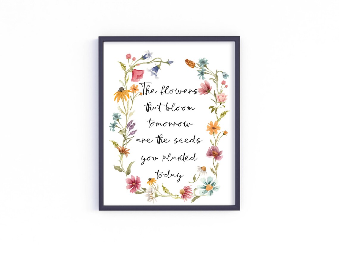 The Flowers That Bloom Tomorrow Quote Art Print, Wildflower - Image 4