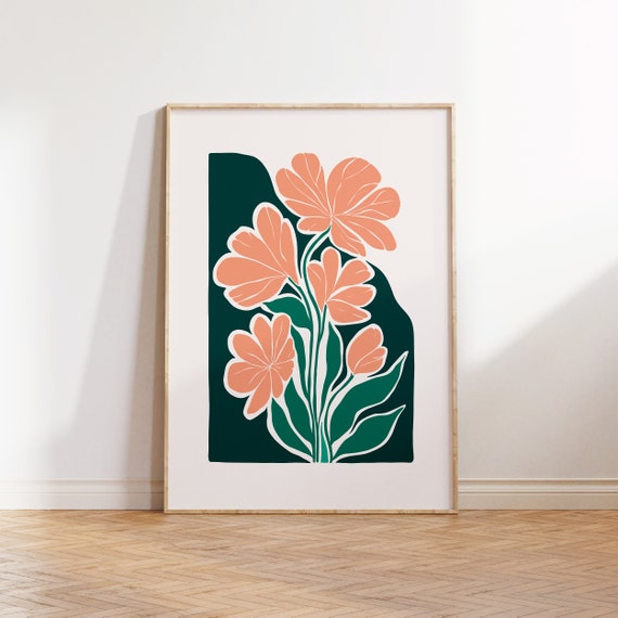Abstract Flowers Eclectic Botanical Art Poster