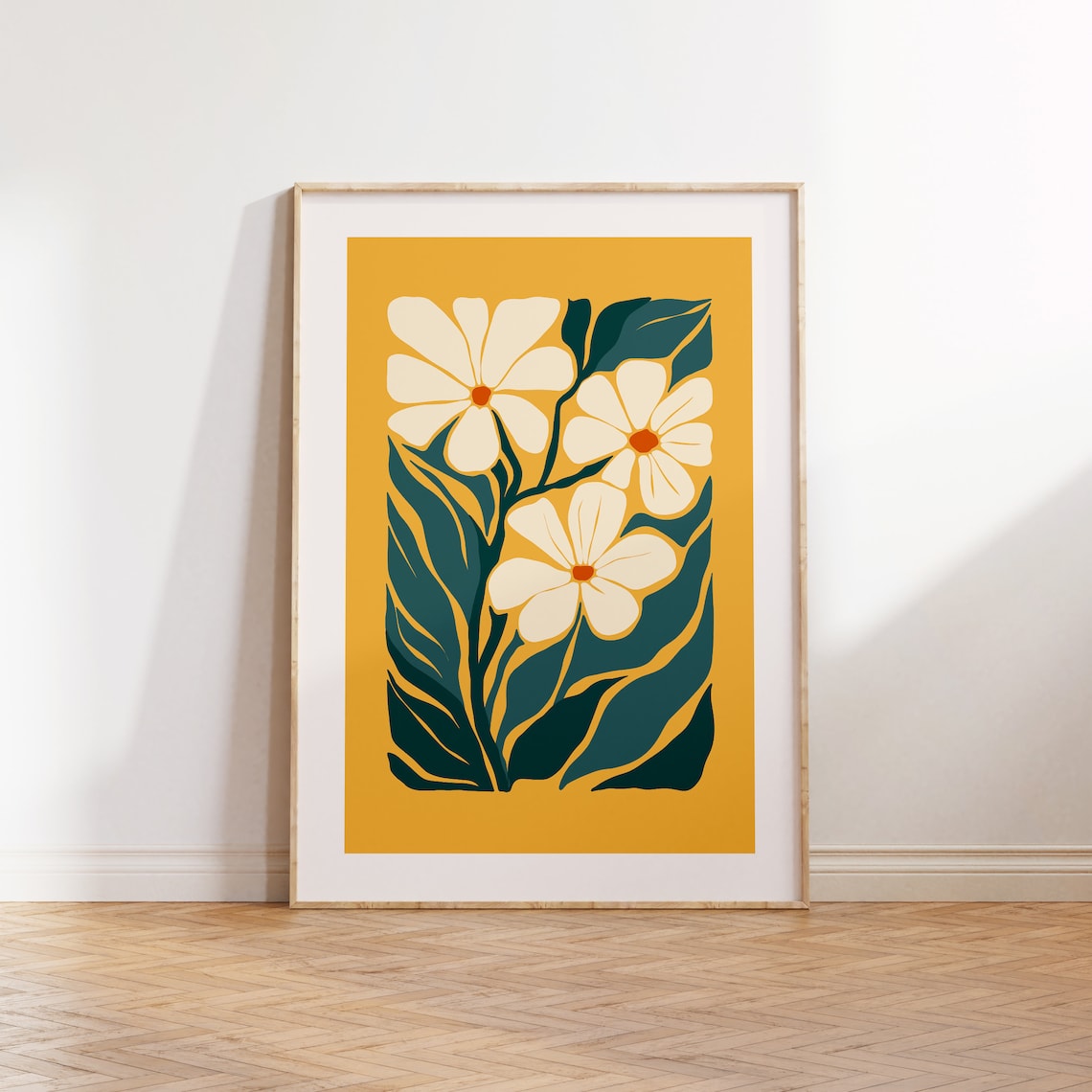 Eclectic Flowers Poster Print, Abstract Floral Decor