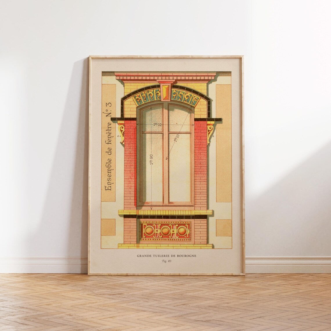Vintage French Architecture Poster, Antique Style Print