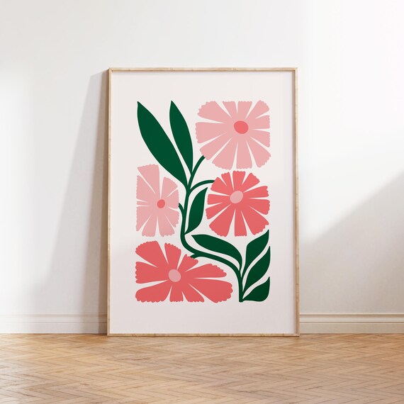 Jungle Flora Art Poster Tropical Botanical Floral Print Tropical Flowers Poster Print Jungle Botanical Art Wall Decor