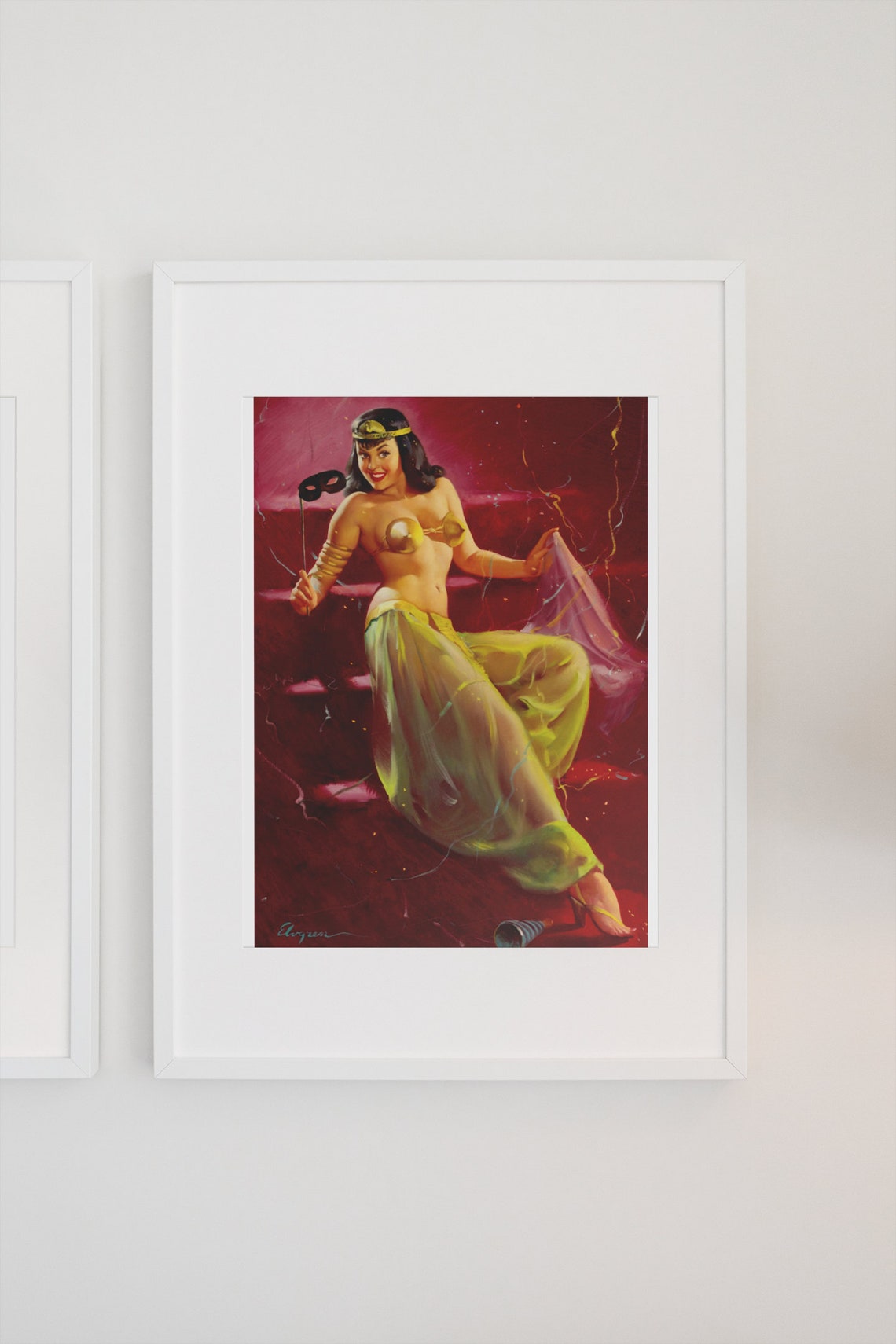 Gil Elvgren Masked Ball Harem Costume Masquerade Pin-Up Poster - Image 3