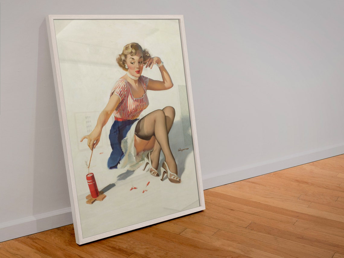 Gil Elvgren Firecracker Pinup Fourth of July Retro Art Poster - Image 4