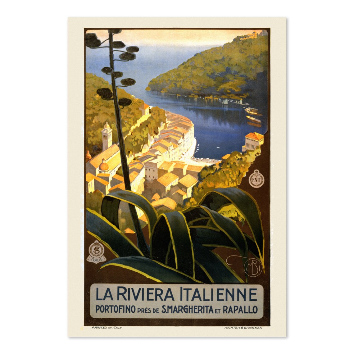 1920 La Riviera Italienne Vintage Style Italian Travel Poster Art Print Classic Collection Art Print For Gifts And Wall Art Dcor