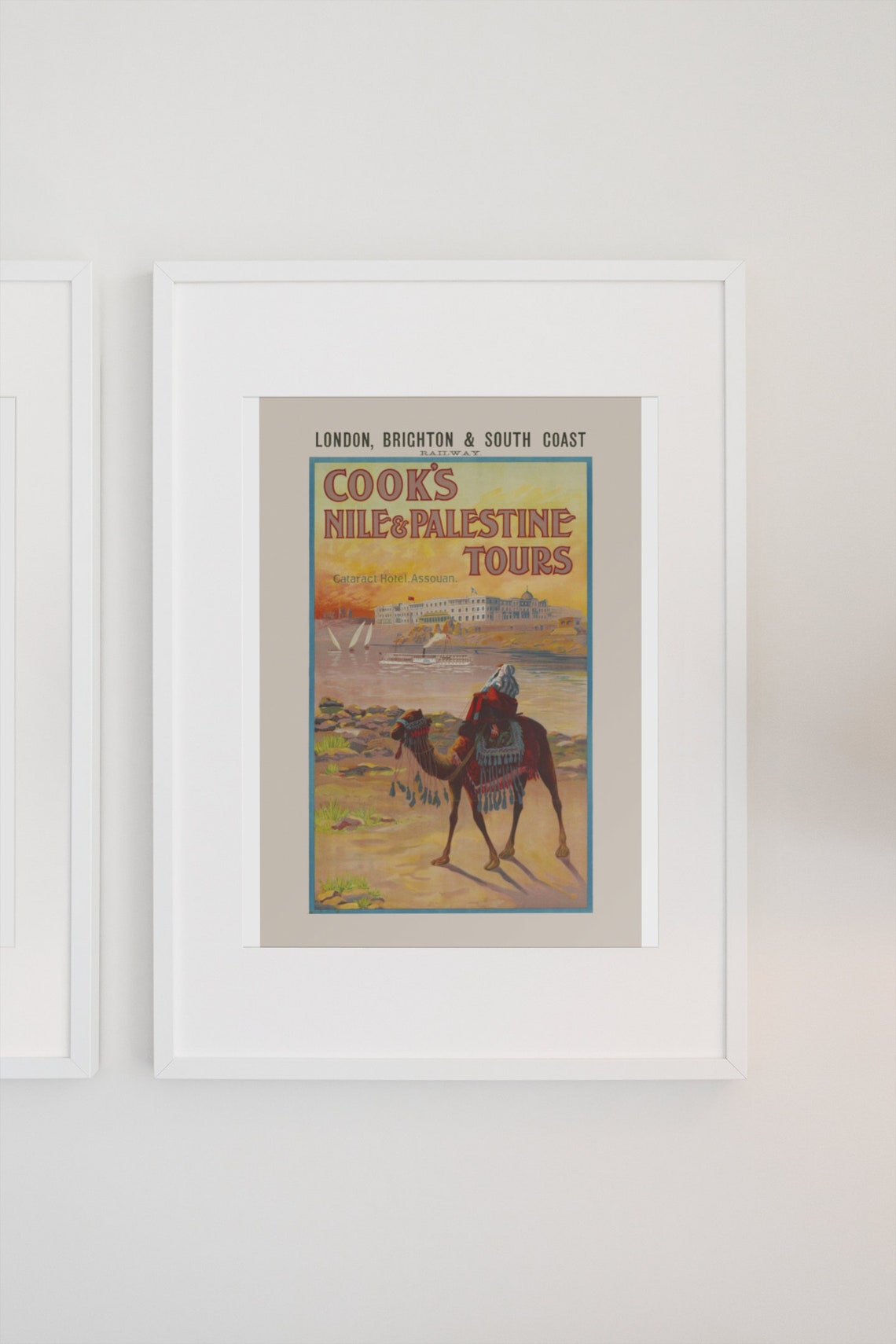 Cook's Nile and Palestine Tours Vintage Camel Egypt Travel Poster - Image 3