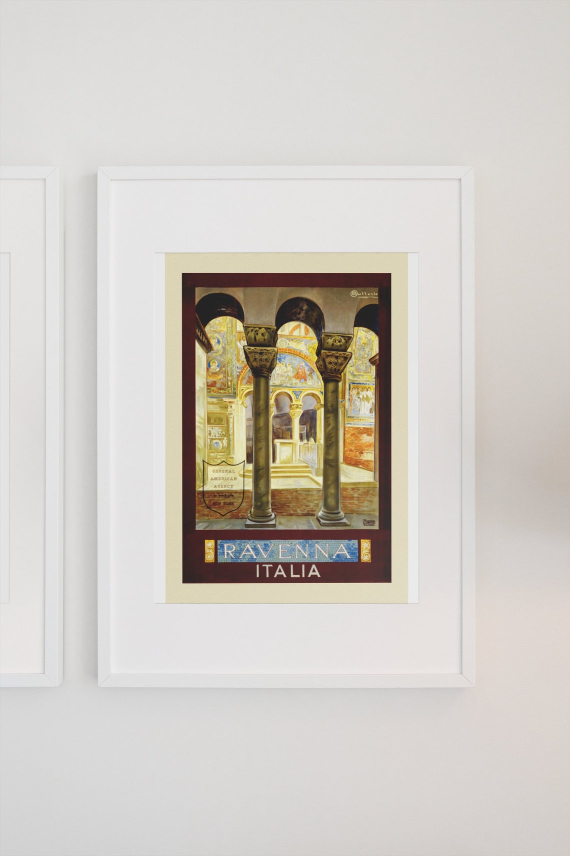 Ravenna Italia Byzantine Basilica Mosaic Interior Travel Poster - Image 3