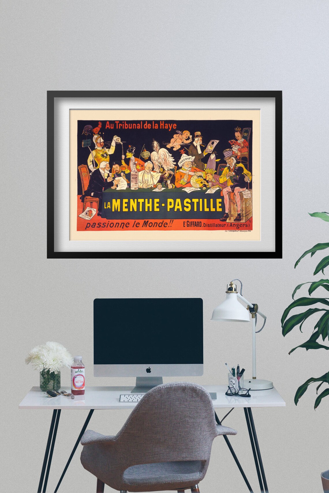 Giffard Menthe Pastille Vintage French Liqueur Caricature Poster - Image 2