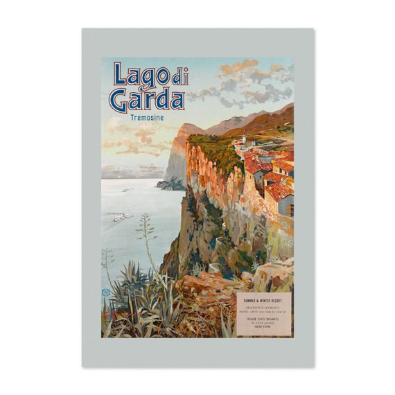 1924 Lake Garda Italy Vintage Style Italian Travel Poster Classic Collection Art Print For Gifts And Wall Art Dcor