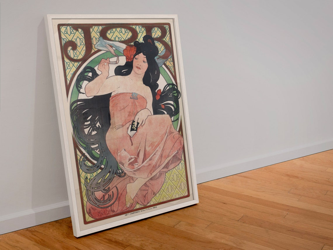 Alphonse Mucha Job Rolling Papers 1898 Art Nouveau Advertising Poster - Image 4