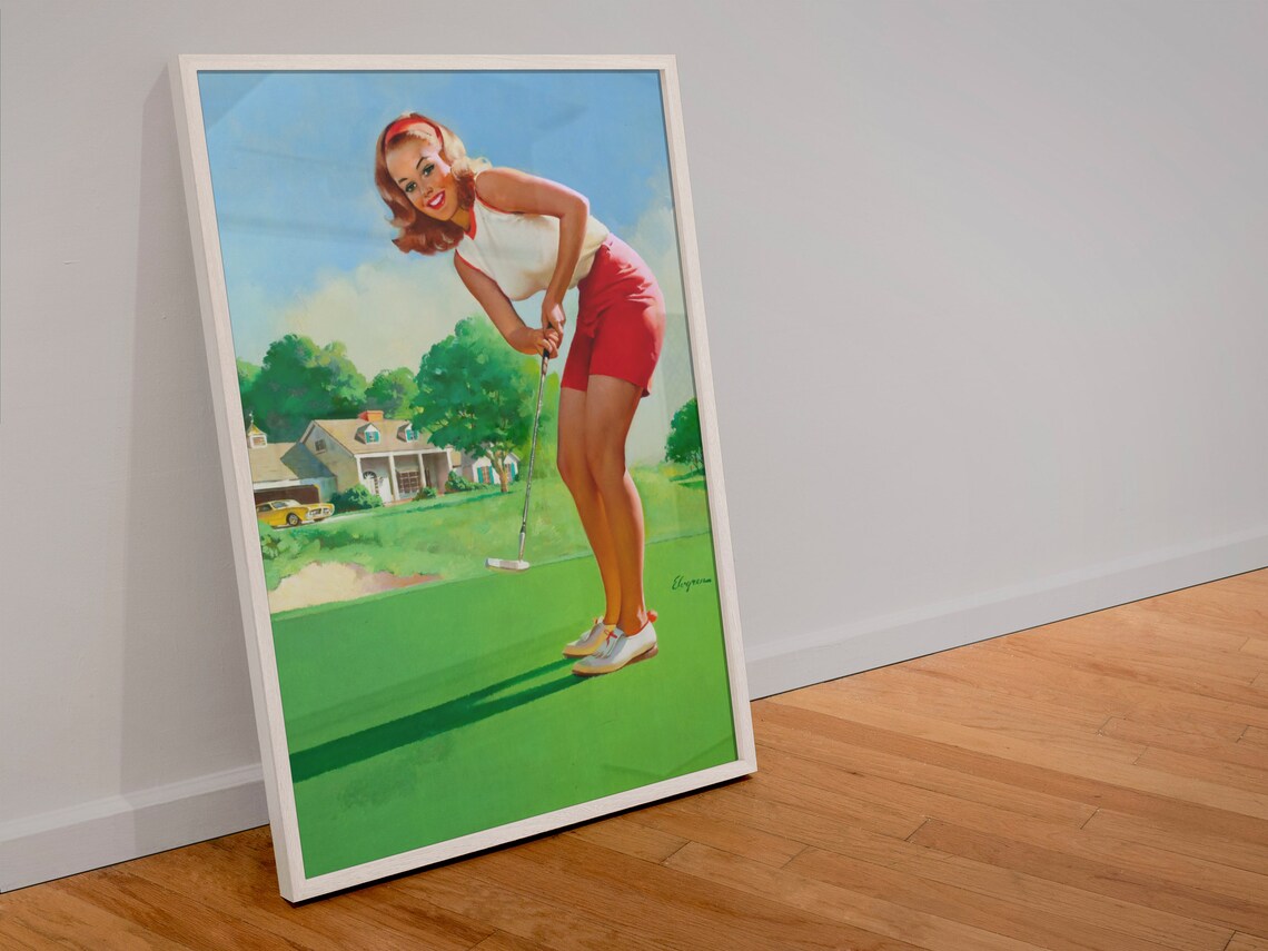 Gil Elvgren Golfing Girl Retro Golf Vintage Pinup Art Poster - Image 4