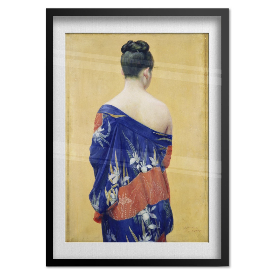 Okada Saburosuke Kimono Iris Pattern 1927 Japanese Art Poster - Image 4