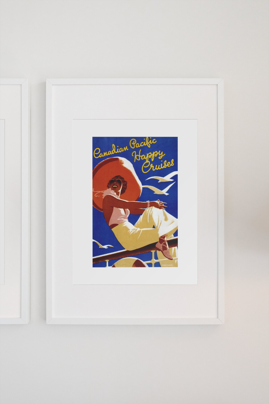 Canadian Pacific Happy Cruises Vintage Ocean Liner Ship Travel Poster - Image 3