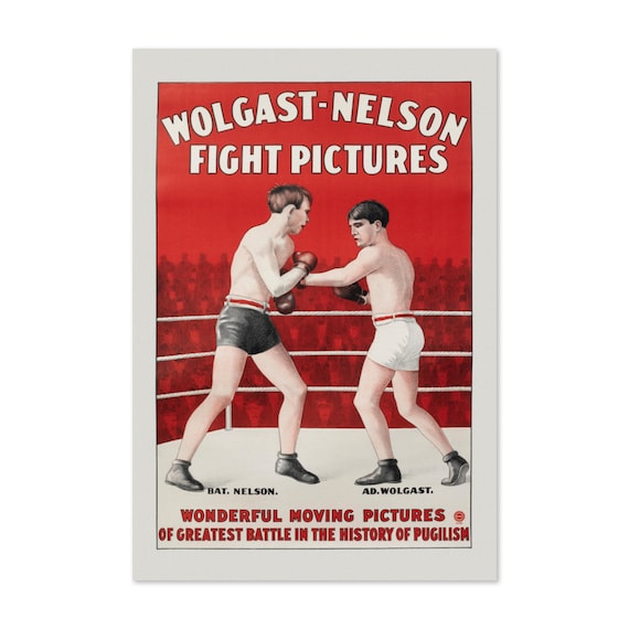 Wolgast Nelson Fight Pictures Vintage Classic Boxing Movie Poster