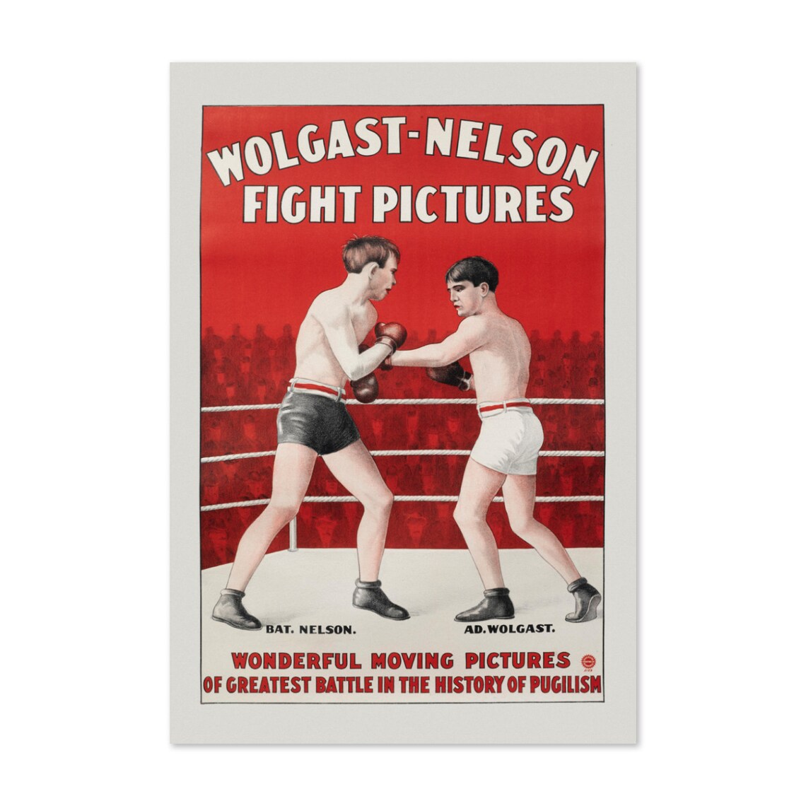 Wolgast Nelson Fight Pictures Vintage Classic Boxing Movie Poster