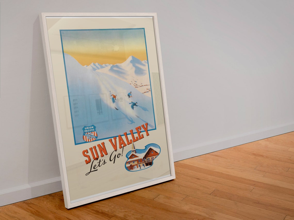 Sun Valley Idaho Lets Go Union Pacific Vintage Ski Resort Poster - Image 4