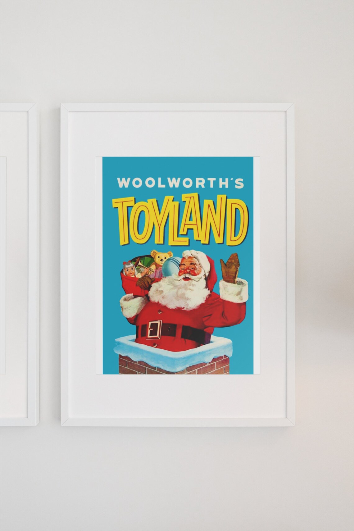 1950s Santa Claus Woolworths Toyland Travel Poster - Image 3