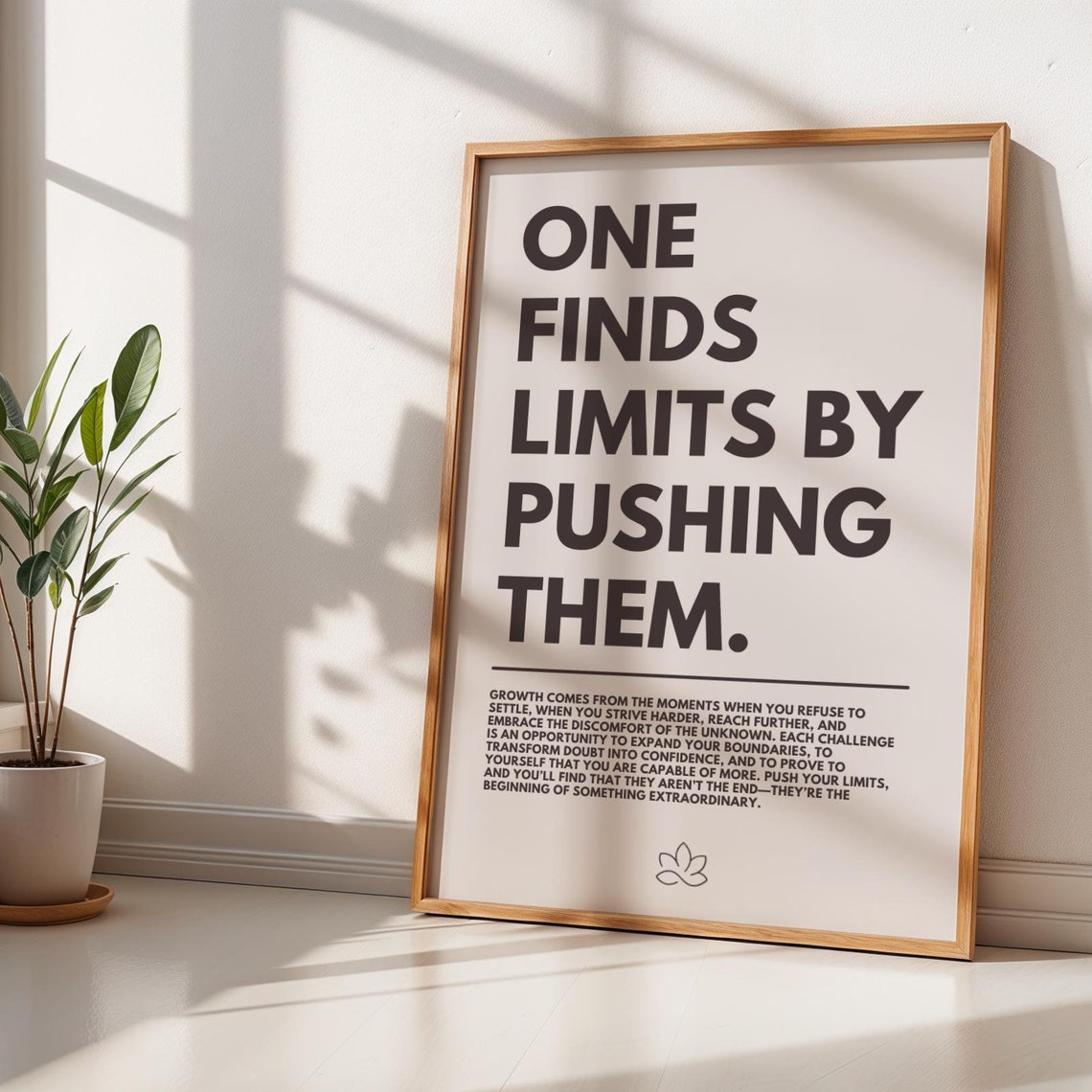 One Finds Limits By Pushing Them Growth Mindset Quote Poster Office