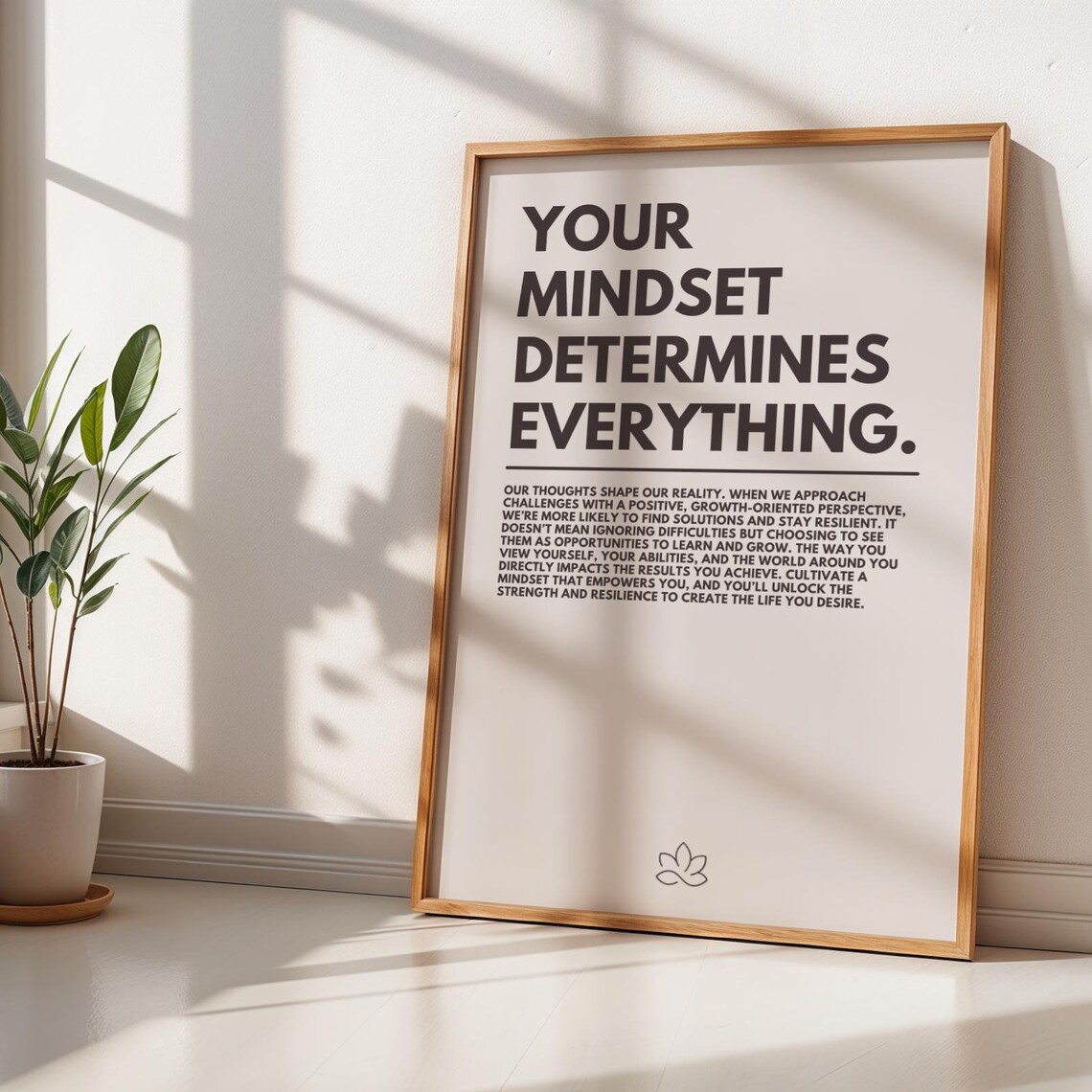 Your Mindset Determines Everything Minimalist Poster