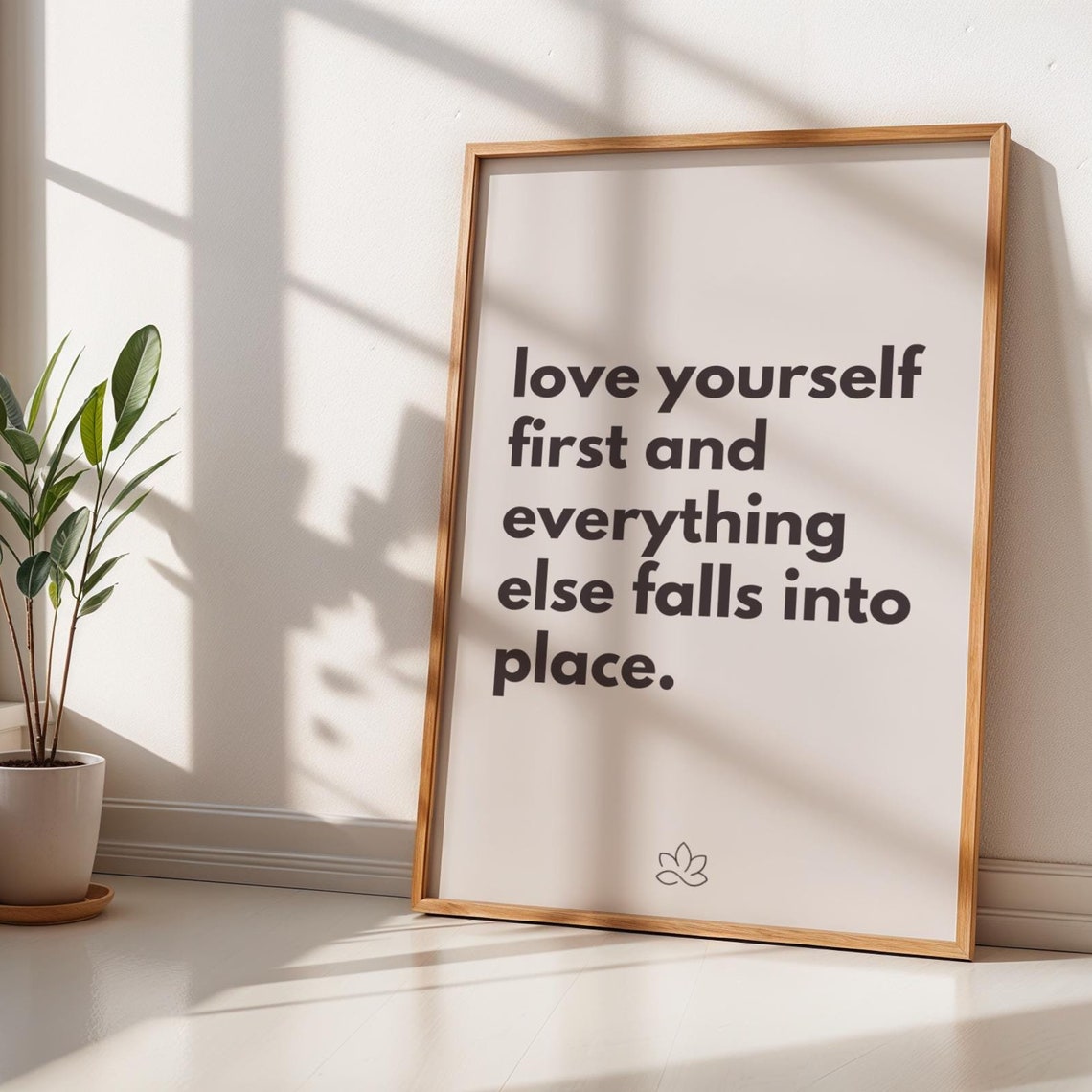 Love Yourself First And Everything Else Falls Into Place Quote Poster - Image 3