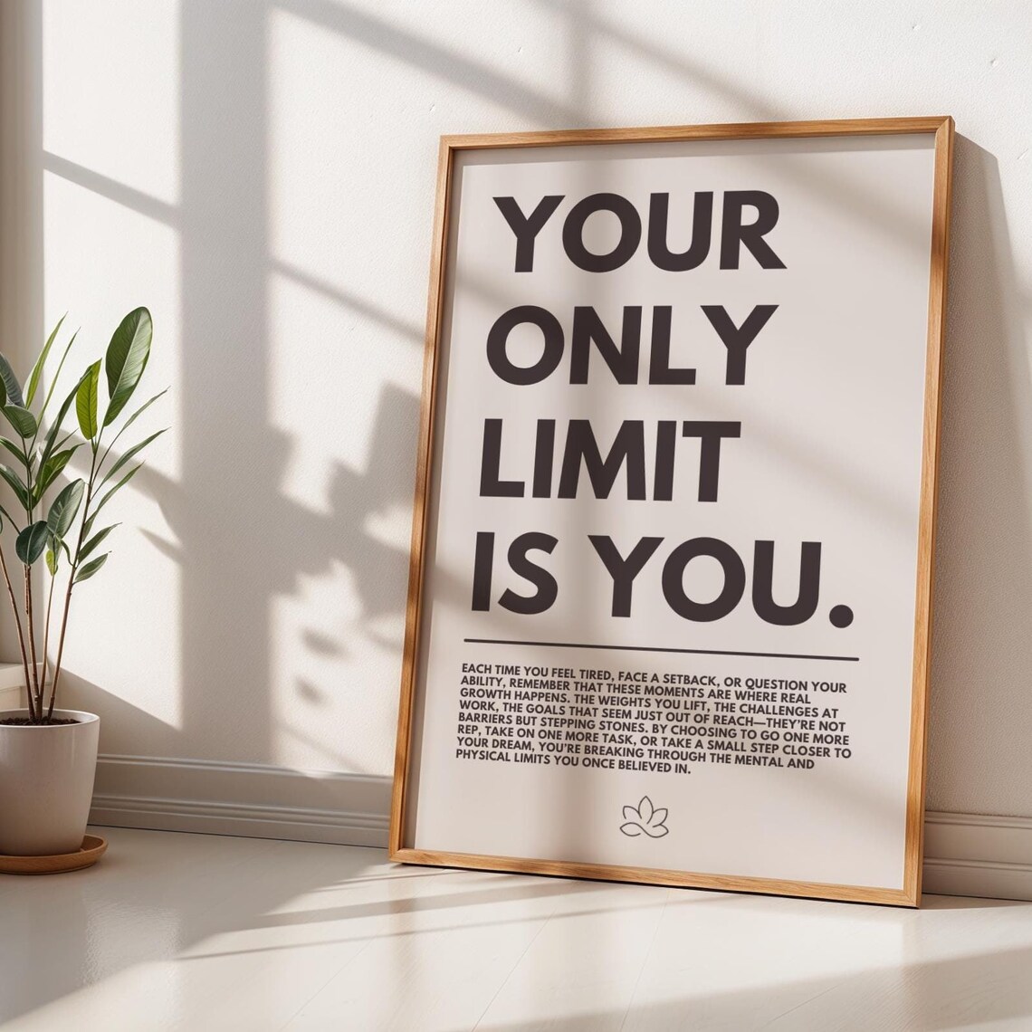 Your Only Limit Is You Motivational Poster, Minimalist