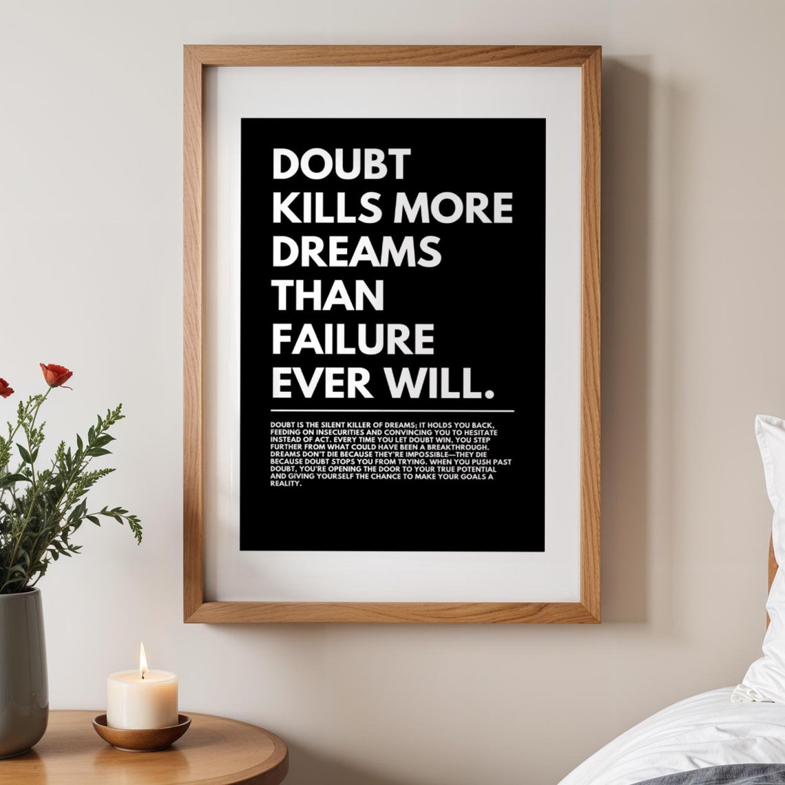 Doubt Kills More Dreams Than Failure Ever Will Bold Quote Poster - Image 3