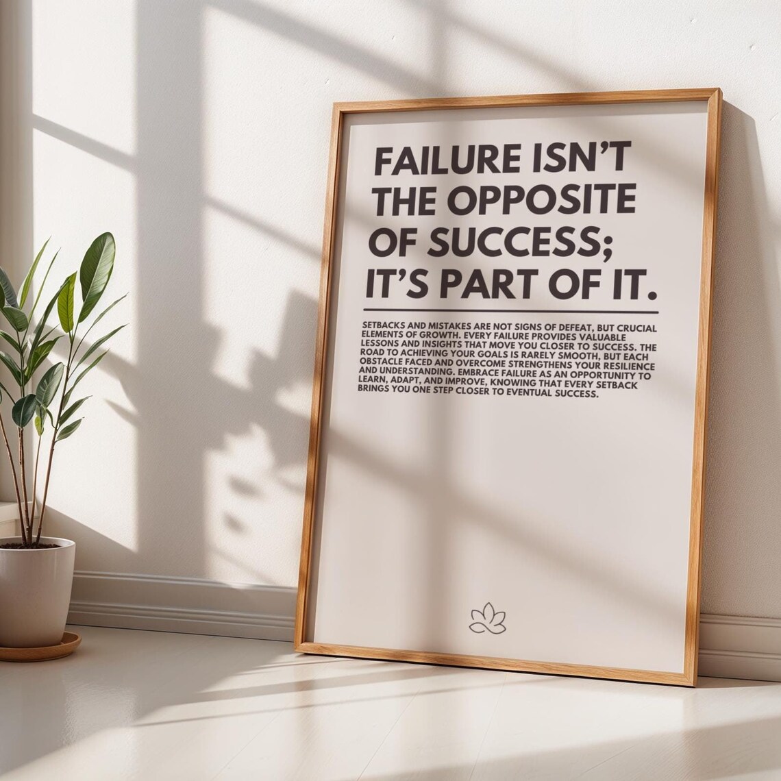 Failure Isn't The Opposite Of Success Motivational Quote Poster