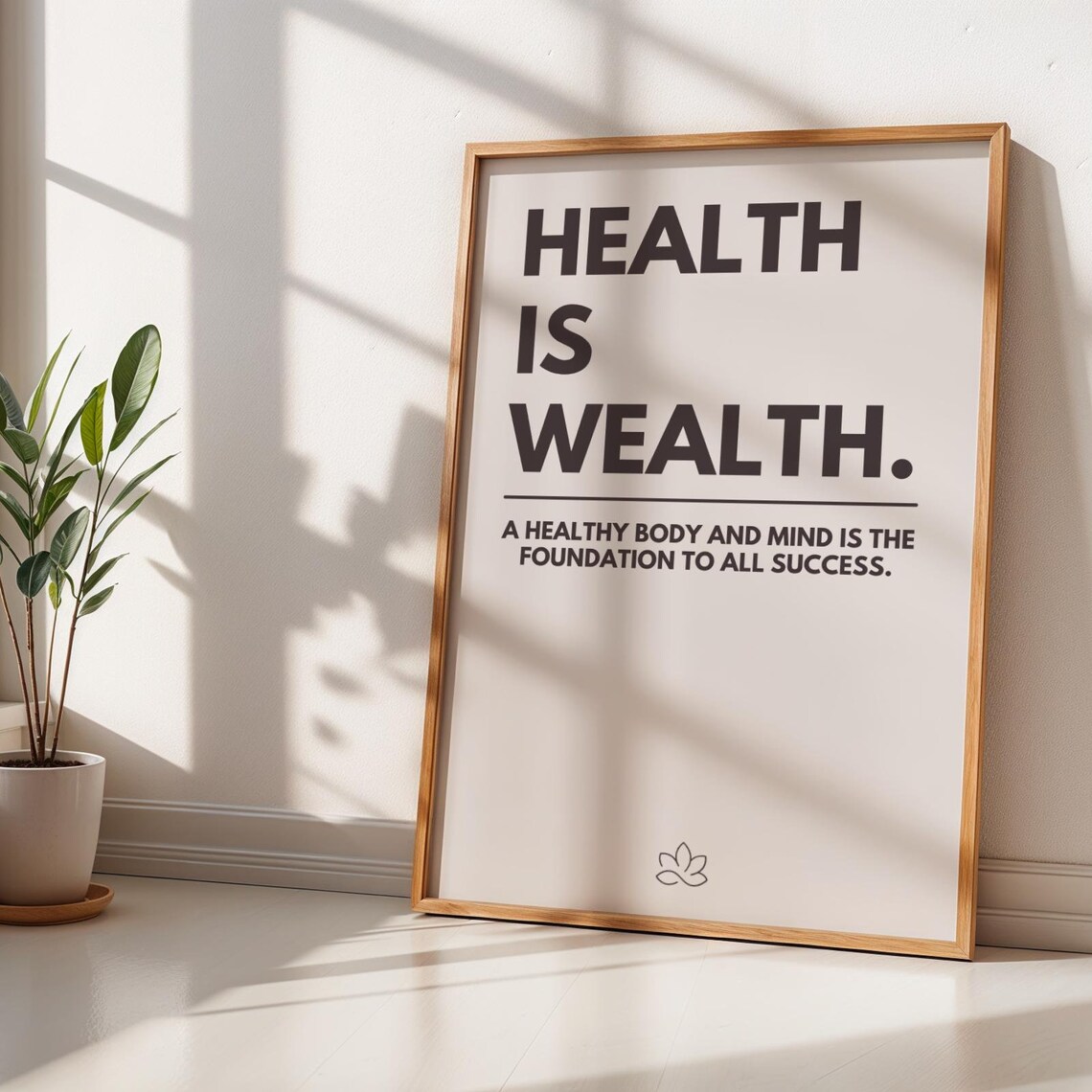 Motivational Health Is Wealth Poster, Minimalist Decor - Image 3