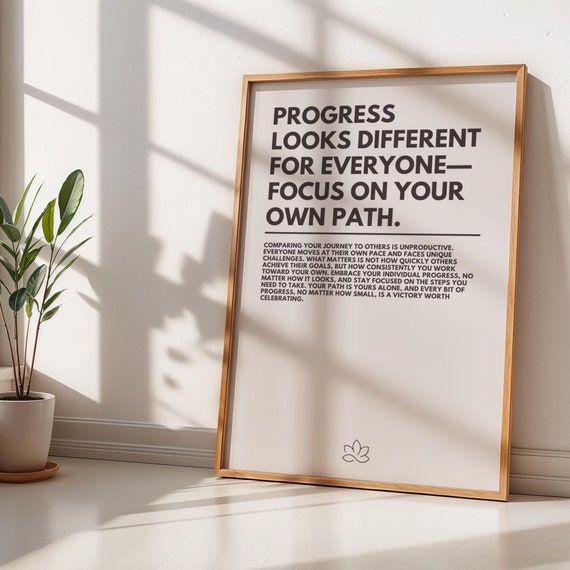 Motivational Focus On Your Own Path Poster For Minimalistic Home Or Office Decor