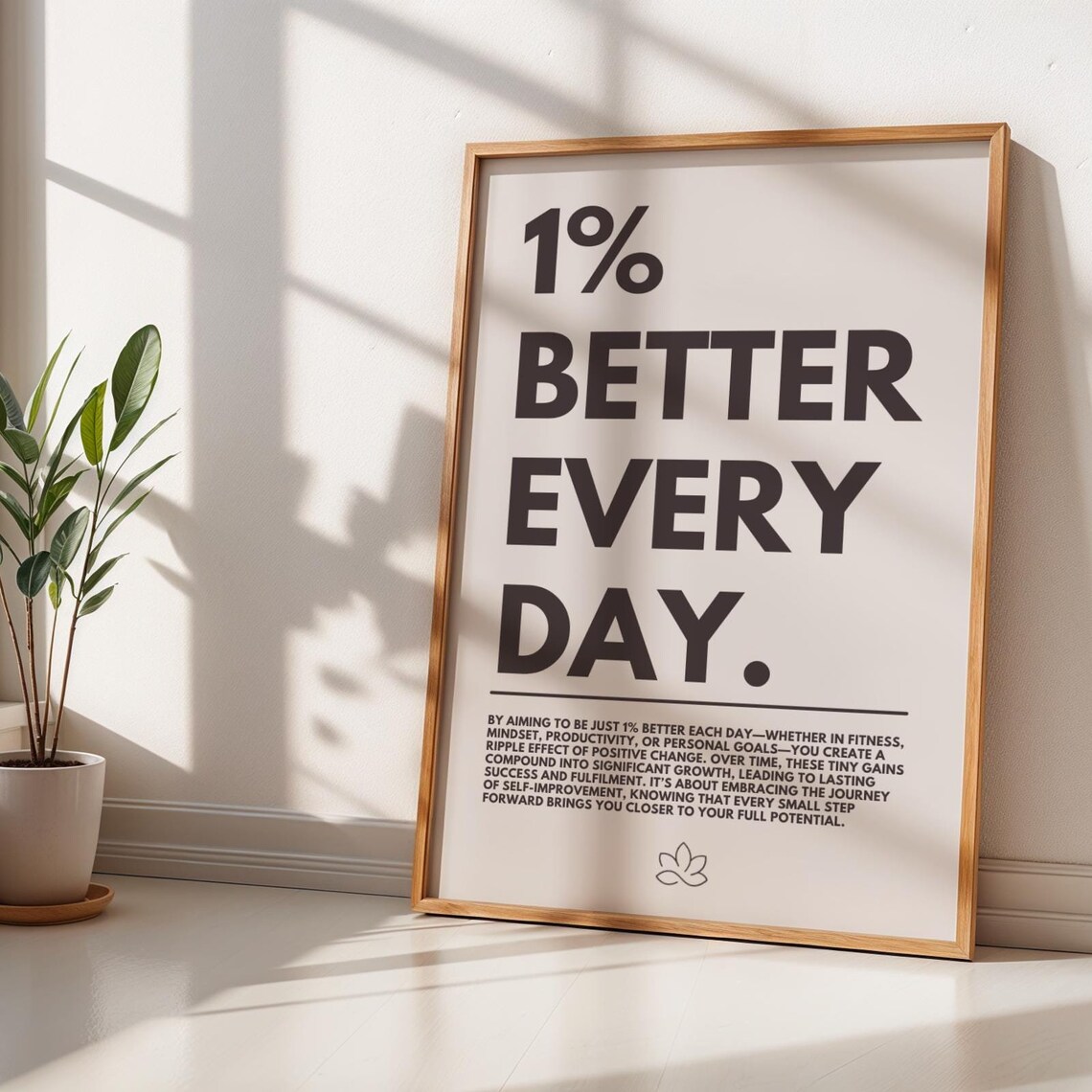 Better Everyday Motivational Poster, Minimalist Decor