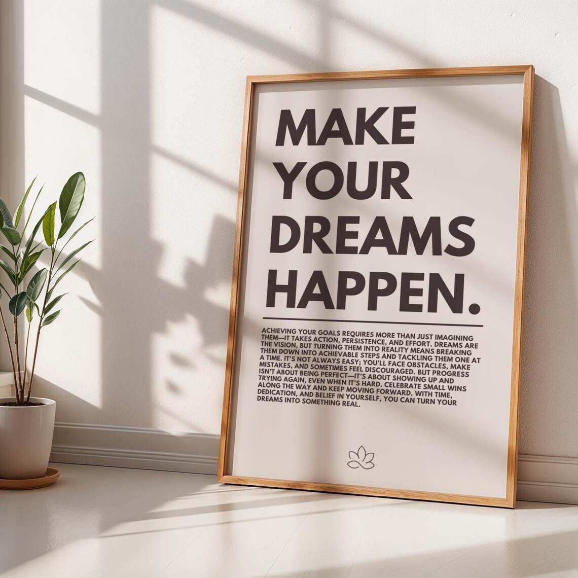 Make Your Dreams Happen Motivational Quote Poster