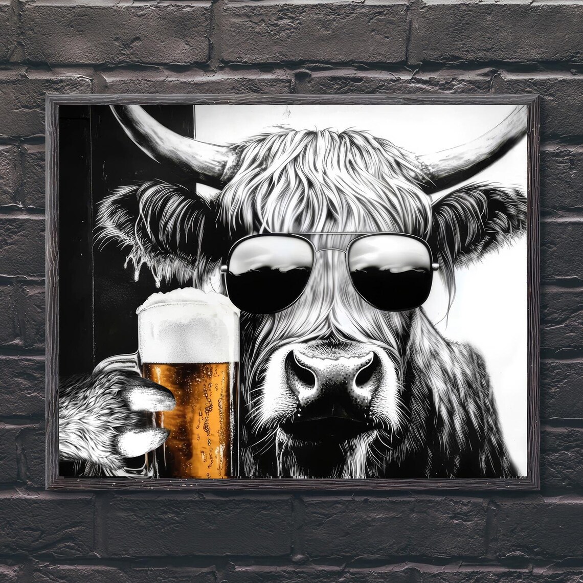 Highland Cow Print, Vintage Rustic Farm Poster - Image 2