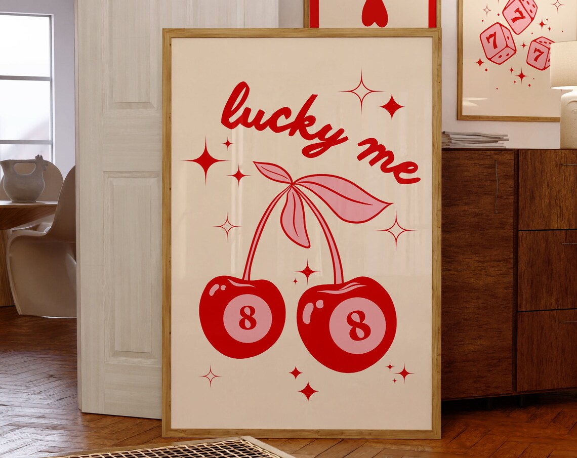 Lucky Me 8 Ball Retro Funny Kitchen Art Print