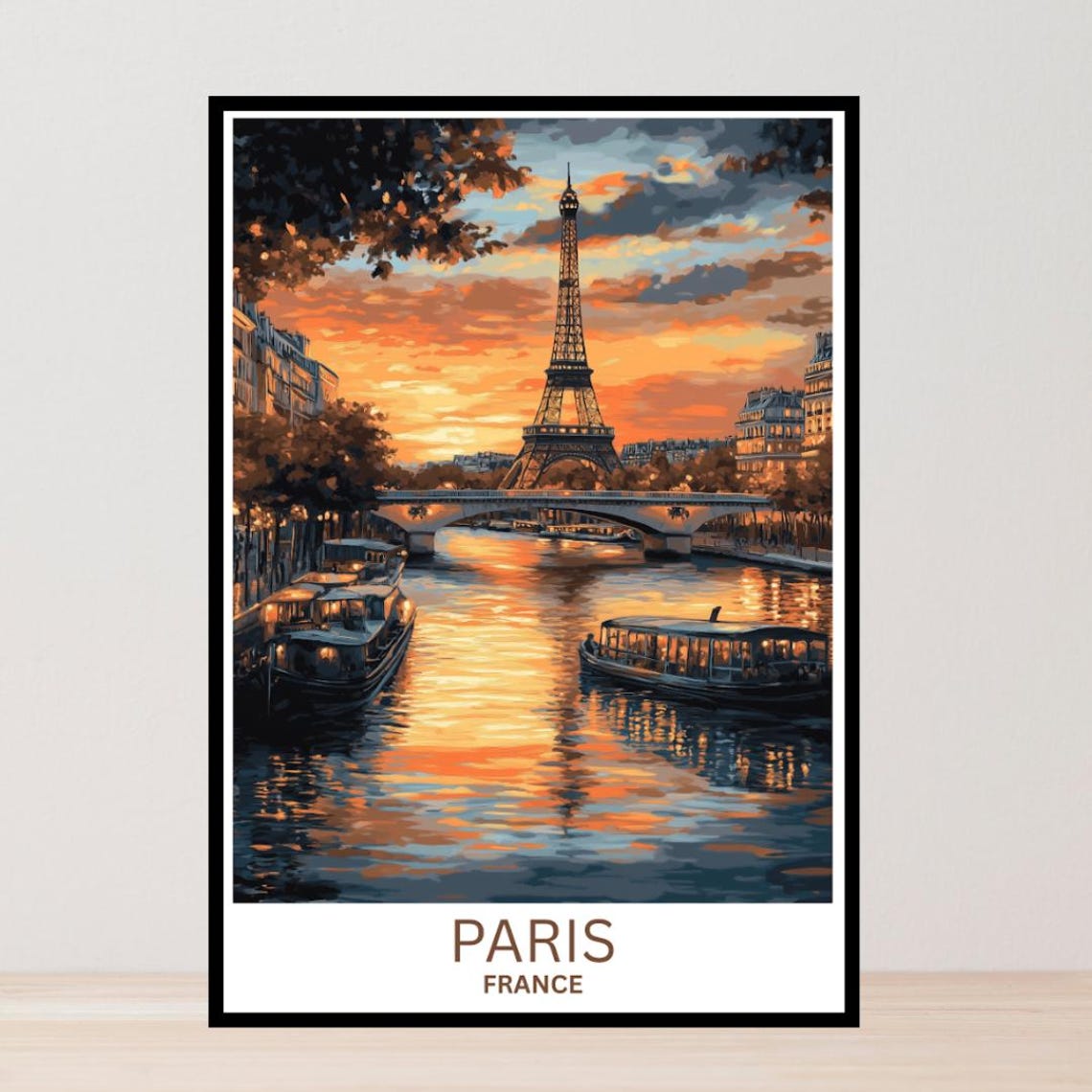 Paris Travel Poster, France Coastal City Art Print