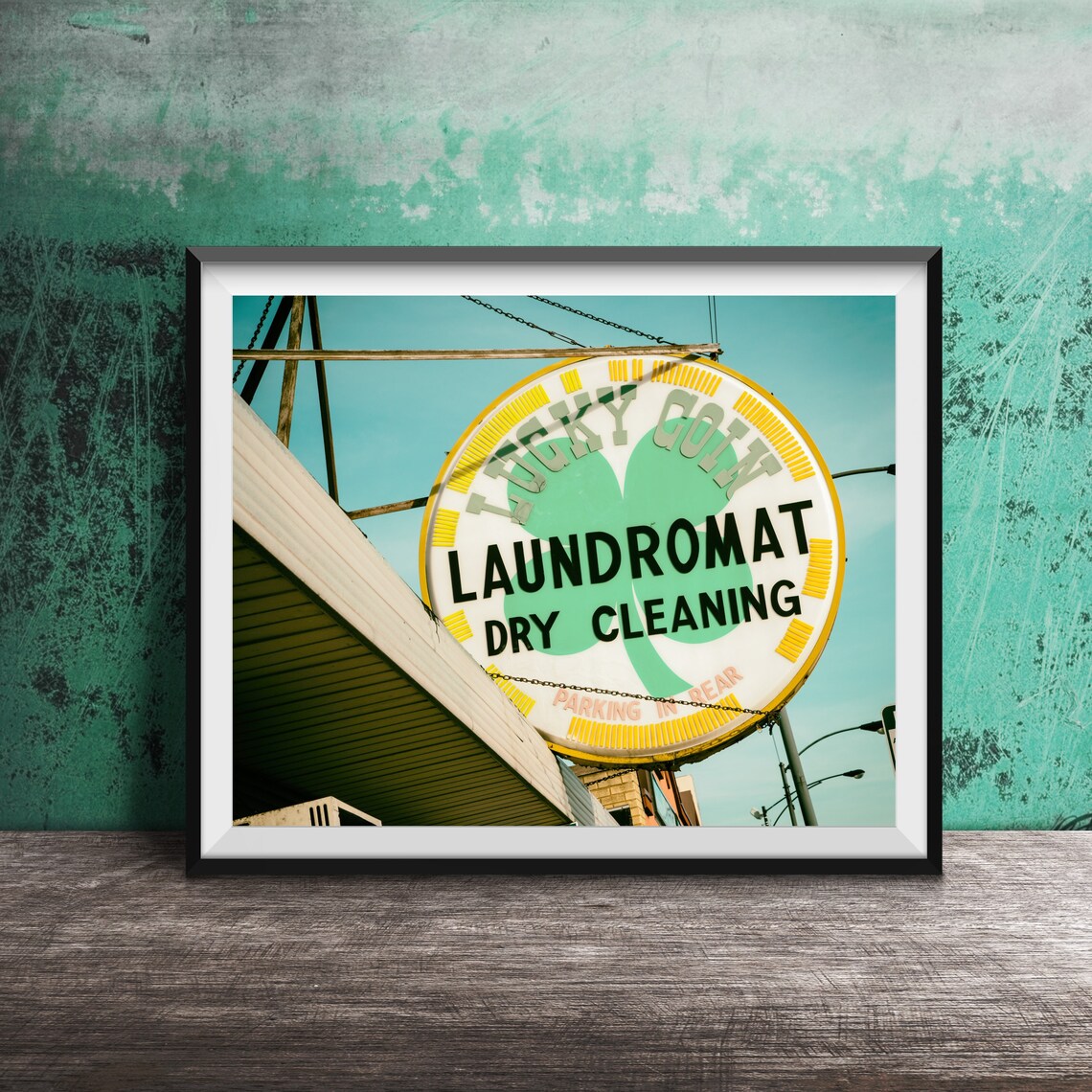 Chicago Laundromat Vintage Sign Photography Art Print