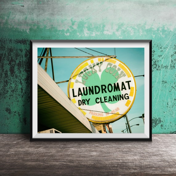 Chicago Laundromat Vintage Sign Photography Art Print