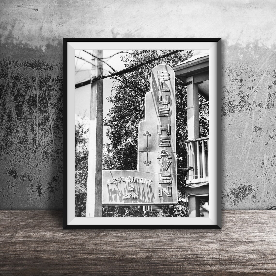 Blue Heaven Restaurant and Bar Art Deco Sign Photography Poster - Image 2