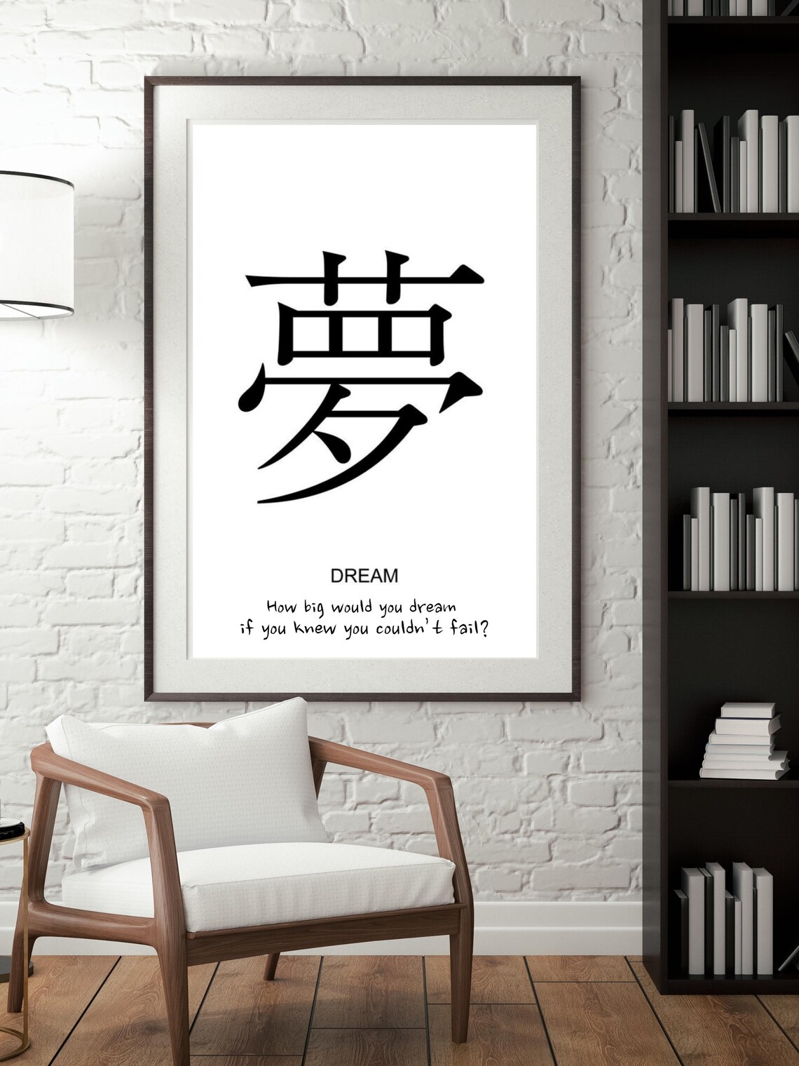 Dream Kanji Japanese How Big Would You Dream Motivational Poster