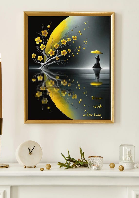 Bloom Mindfulness Meditation Wall Art Instant Zen Quote Print For Home Or Office Decor Minimalist Poster