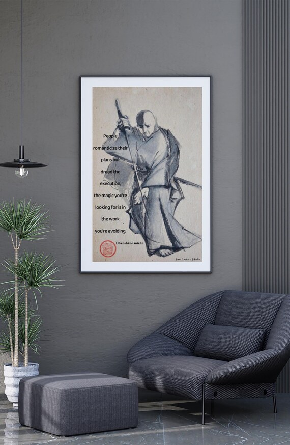 Magic Samurai Warrior Wall Art Bushido Code Print Zen Motivation Poster Japanese Martial Decor Home Inspiration