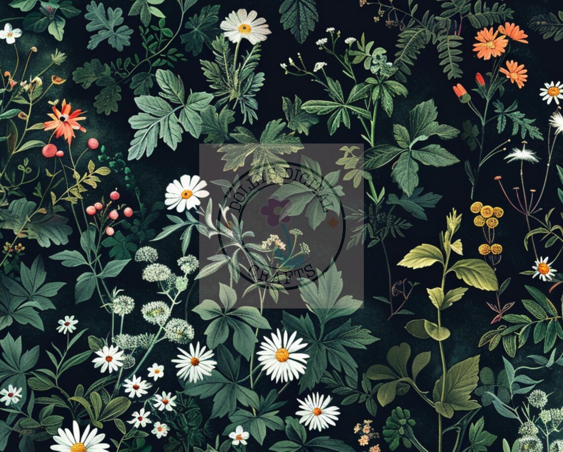 Floral Botanical Wildflower Pattern, Modern Boho Nature - Image 4