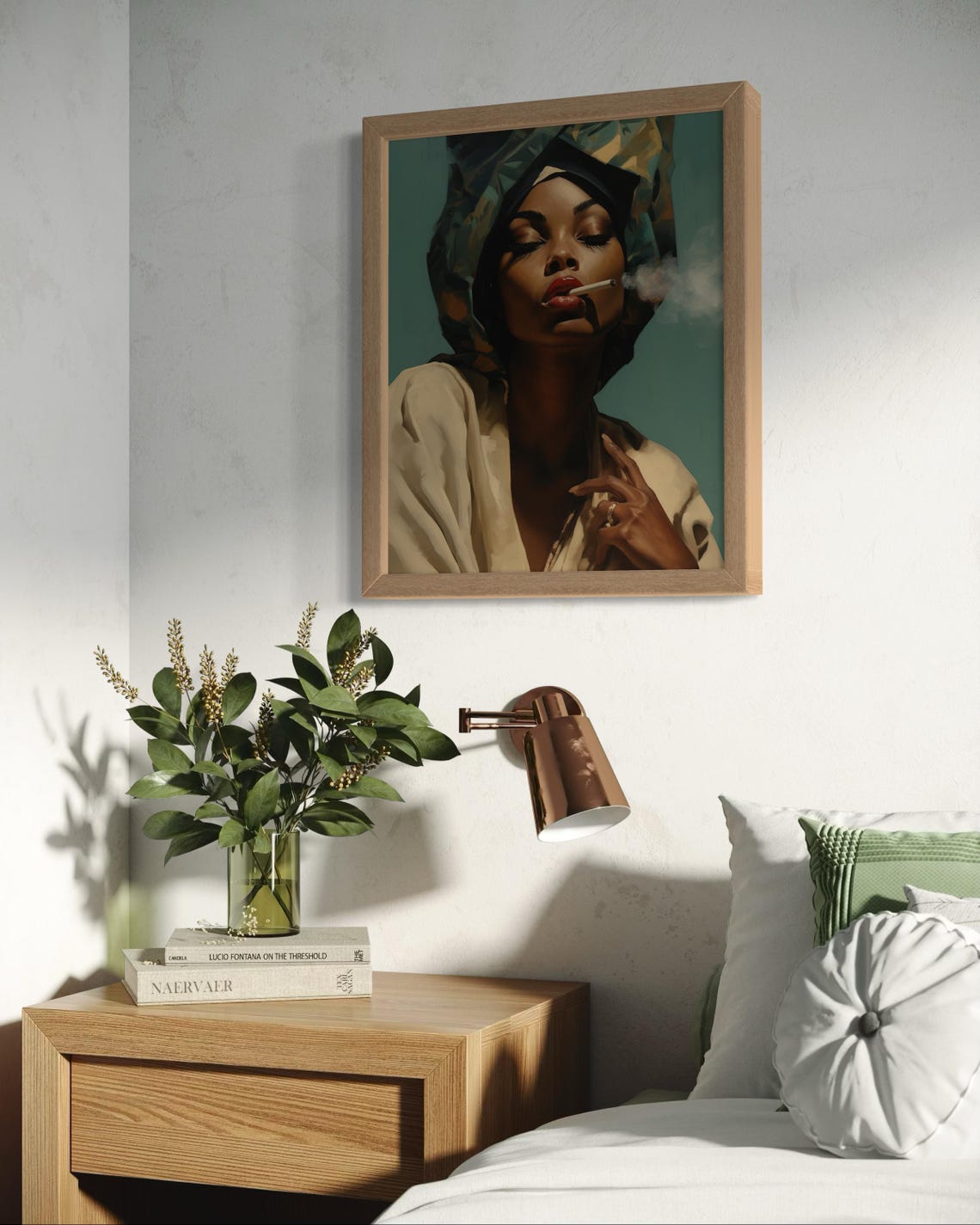 Afrocentric Wall Art Bold Afro Woman Portrait Print Headwrap Art For Modern Decor 16x20 Print - Image 3